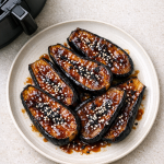 Air Fryer Miso Glazed Eggplant with Sesame Seeds