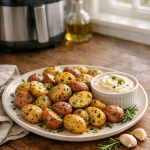 Air Fryer Herb Roasted Baby Potatoes with Garlic Aioli