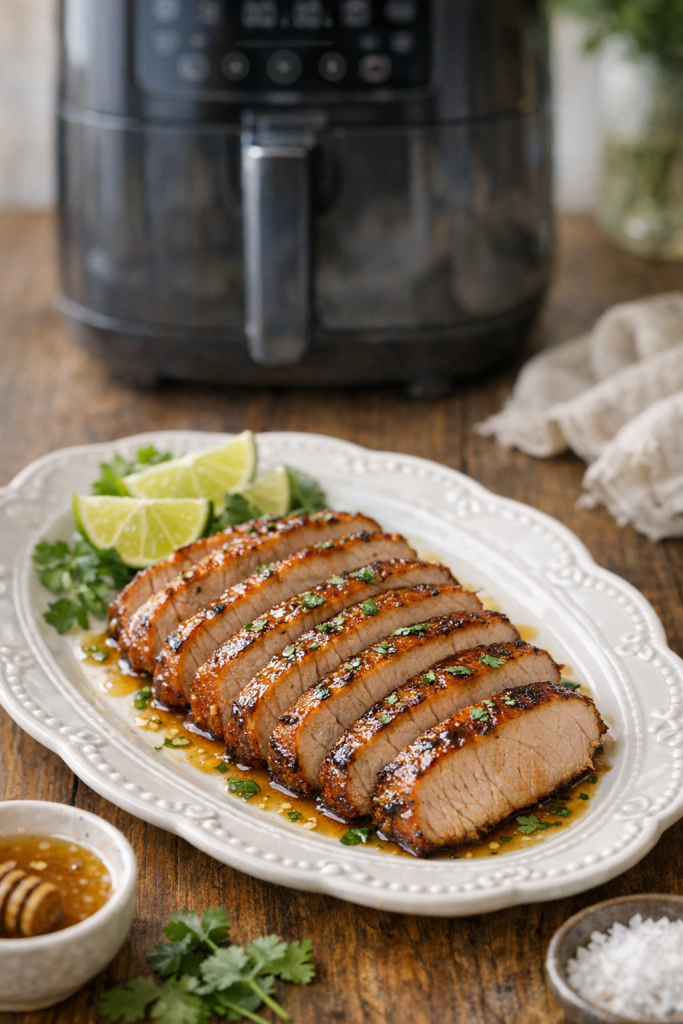 Air Fryer Honey Lime Pork Tenderloin Slices