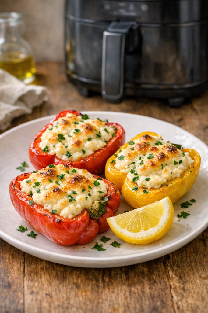 Air Fryer Lemon Ricotta Stuffed Peppers