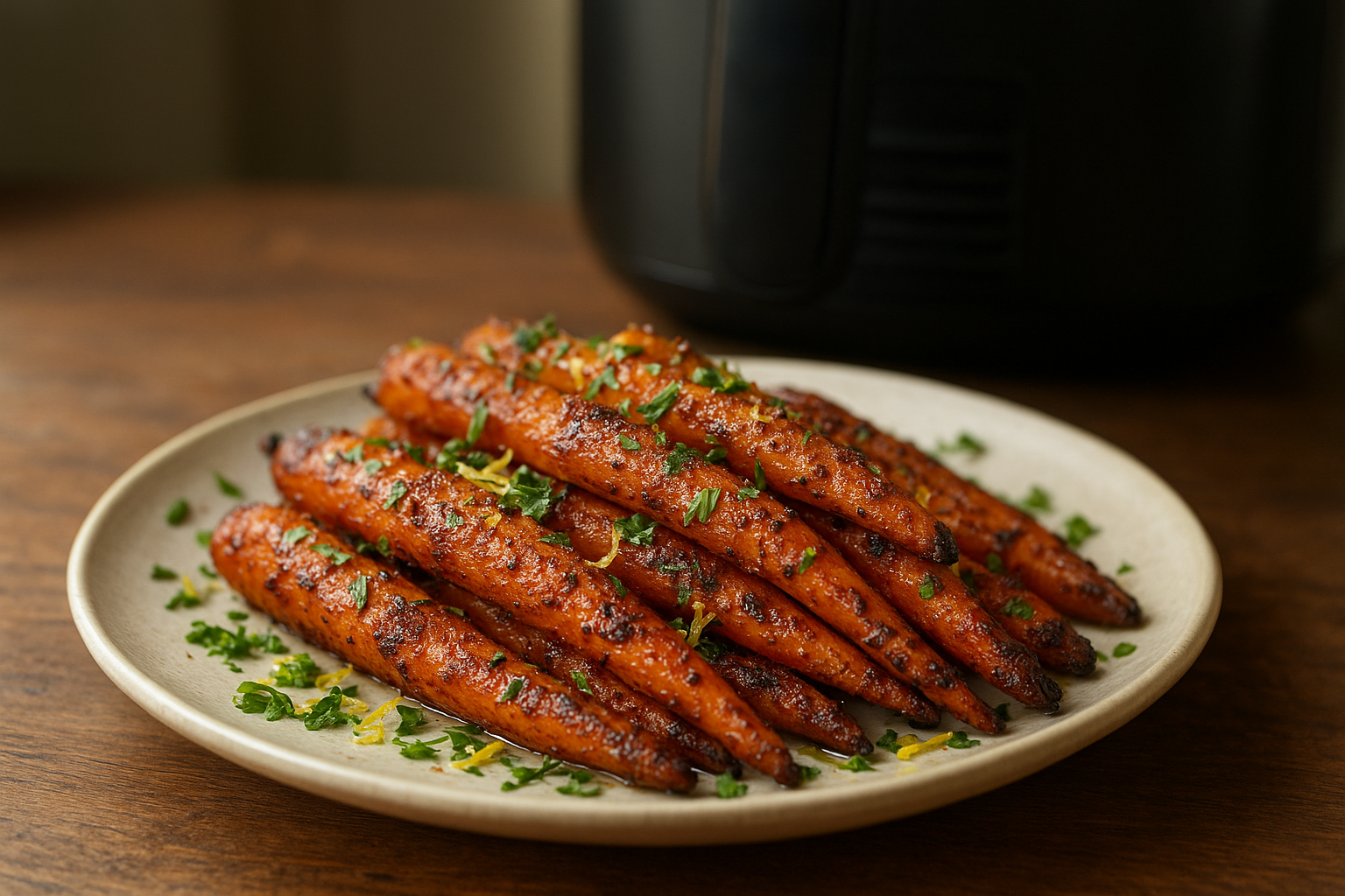 Air Fryer Moroccan Spiced Carrots with Fresh Herbs
