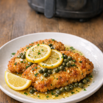Air Fryer Chicken Piccata Style with Lemon and Capers