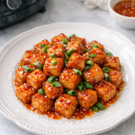 Air Fryer Sweet Chili Tofu Bites with Scallions