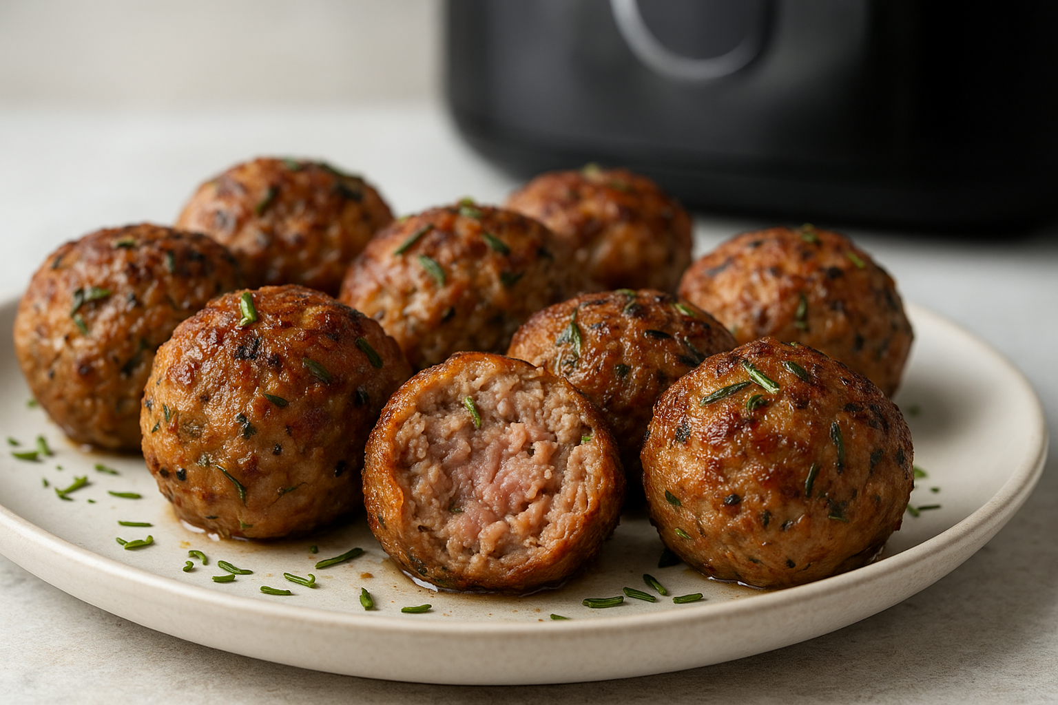 Air Fryer Rosemary Garlic Lamb Meatballs Recipe
