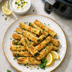Air Fryer Crispy Zucchini Fries with Lemon Yogurt Sauce Air Fryer Crispy Zucchini Fries with Lemon Yogurt Sauce