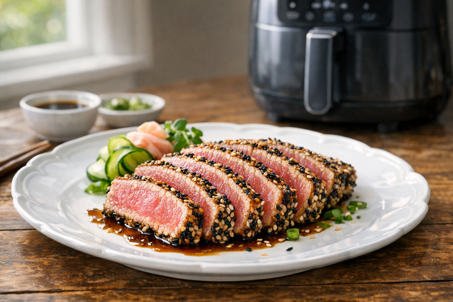 Air Fryer Sesame Crusted Ahi Tuna Steaks