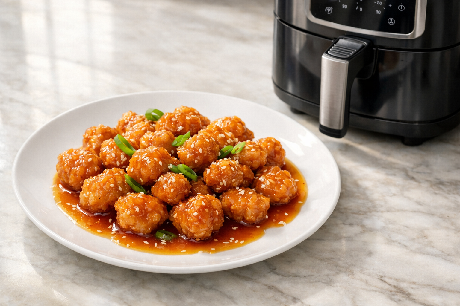 Air Fryer Orange Chicken Bites (Sticky Sauce)