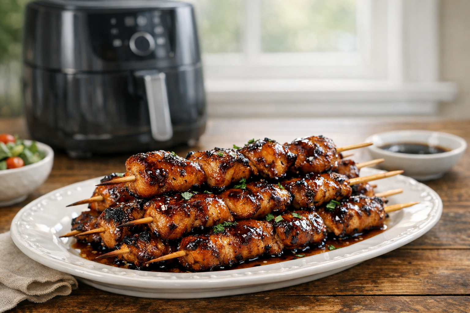 Air Fryer Honey Balsamic Chicken Skewers Recipe