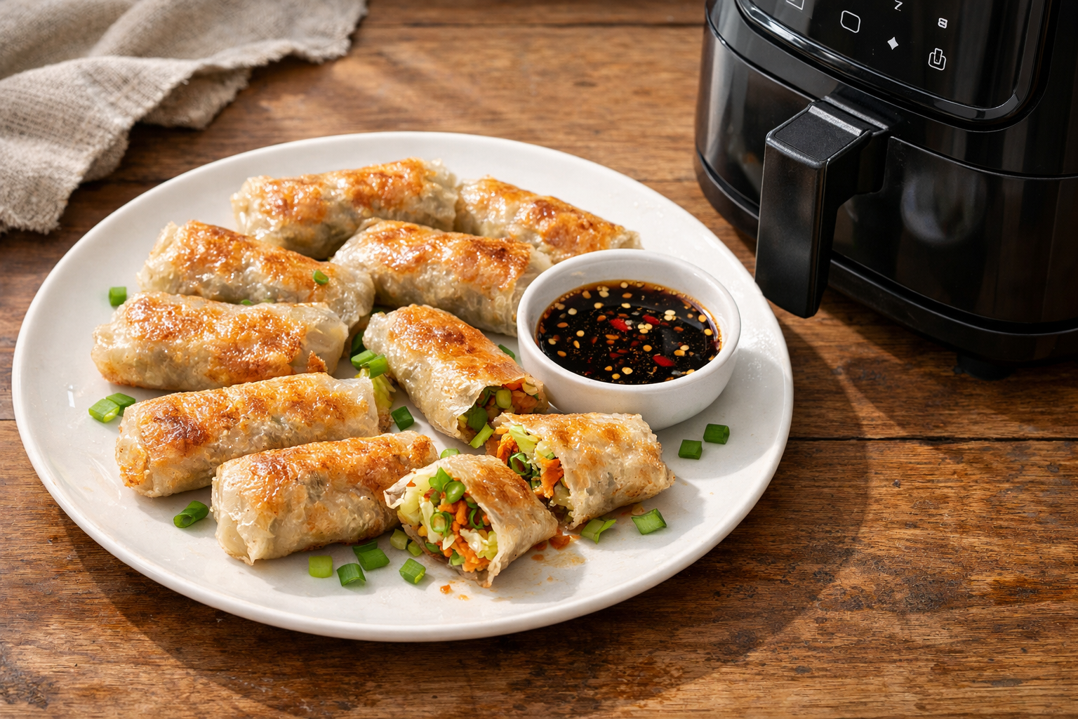 Air Fryer Crispy Rice Paper Dumplings (Veggie)