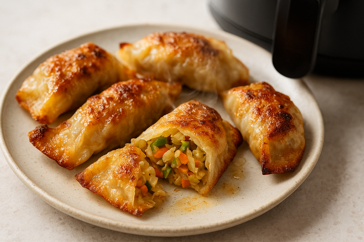 Air Fryer Crispy Rice Paper Dumplings (Veggie)