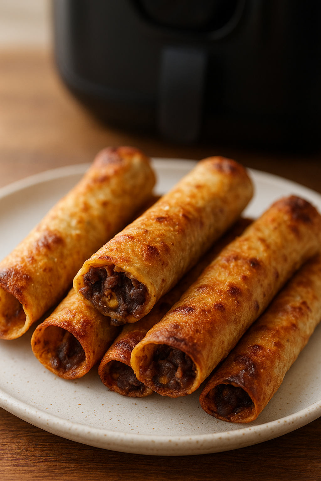 Air Fryer Smoky Black Bean Taquitos (Crispy)