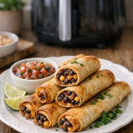 Air Fryer Smoky Black Bean Taquitos