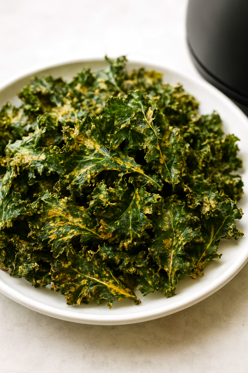 Air Fryer Kale Chips with Nutritional Yeast