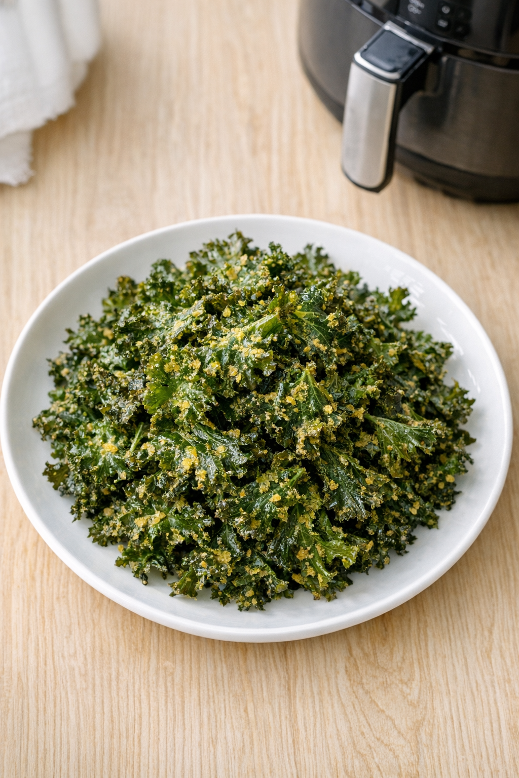 Air Fryer Kale Chips with Nutritional Yeast