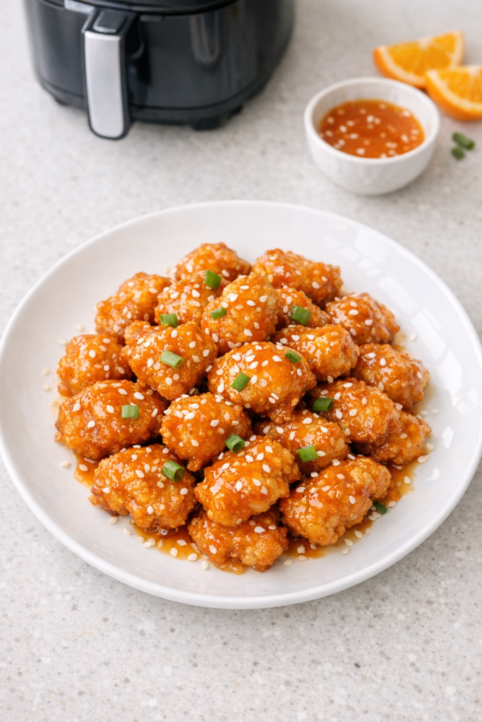Air Fryer Orange Chicken Bites with Sticky Sauce
