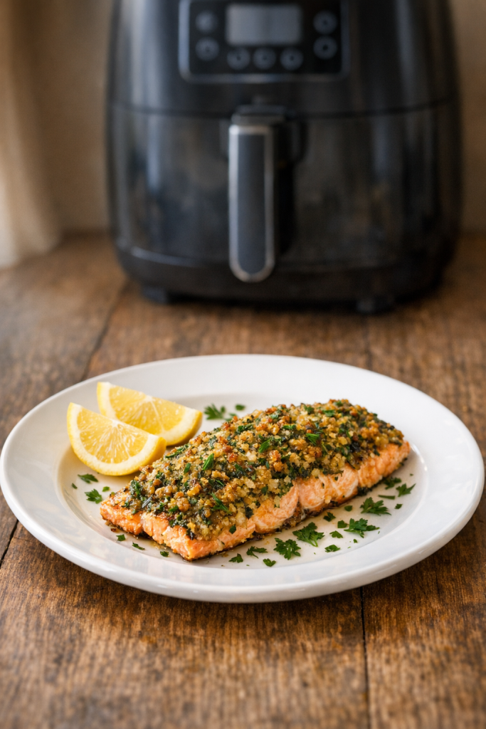 Air Fryer Mustard Herb Crusted Trout