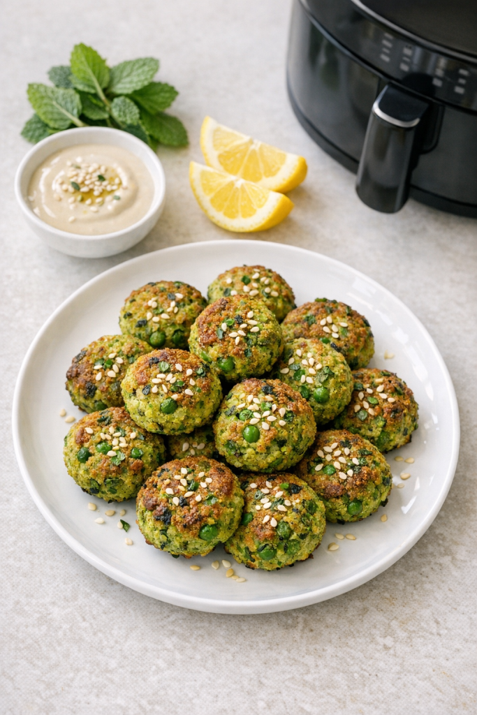 Air Fryer Spring Pea and Mint Falafel