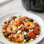Air Fryer Mediterranean Shrimp with Tomatoes and Olives Air Fryer Mediterranean Shrimp with Tomatoes and Olives
