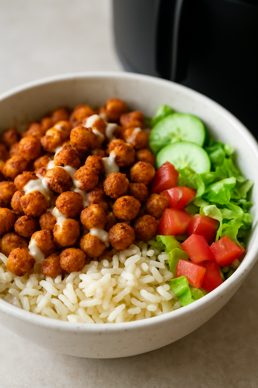 Air Fryer Crispy Chickpea Shawarma Bowls Recipe
