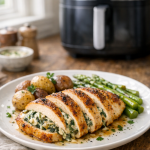 Air Fryer Spinach Artichoke Stuffed Chicken