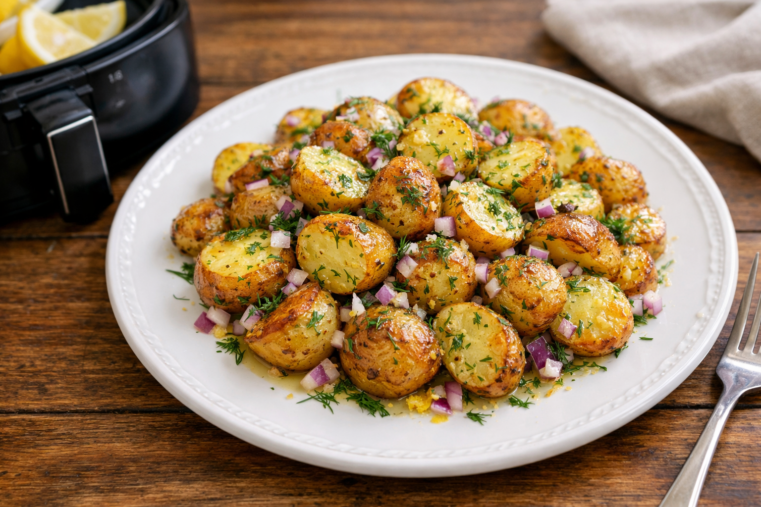 Air Fryer Warm Lemon Dill Potato Salad