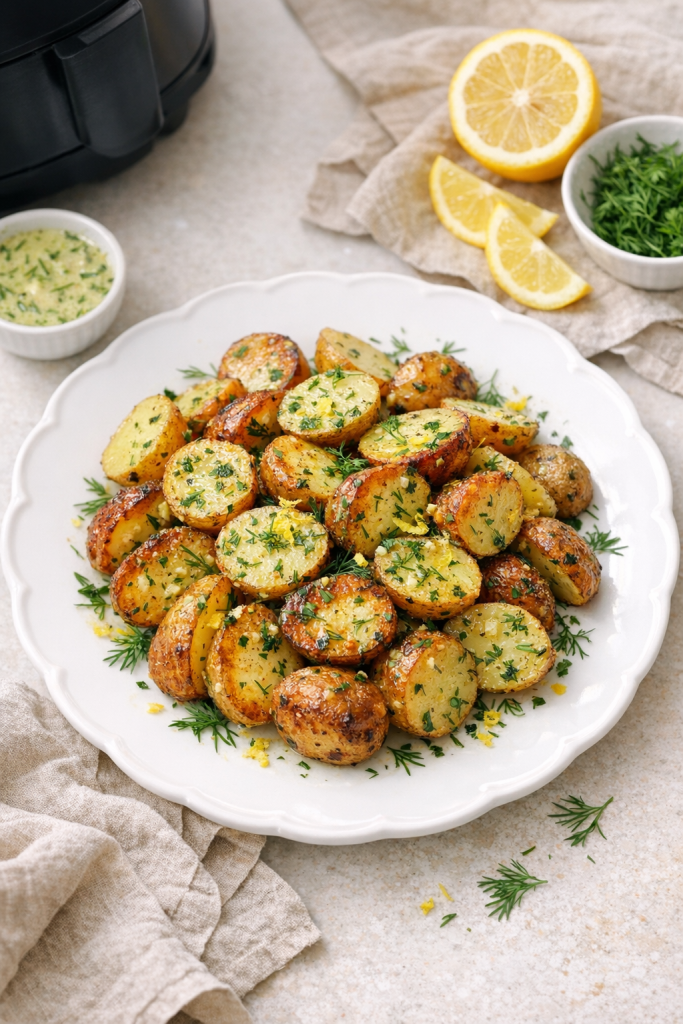Air Fryer Warm Lemon Dill Potato Salad