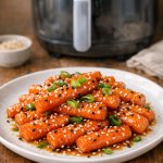 Air Fryer Sesame Honey Carrots with Scallions