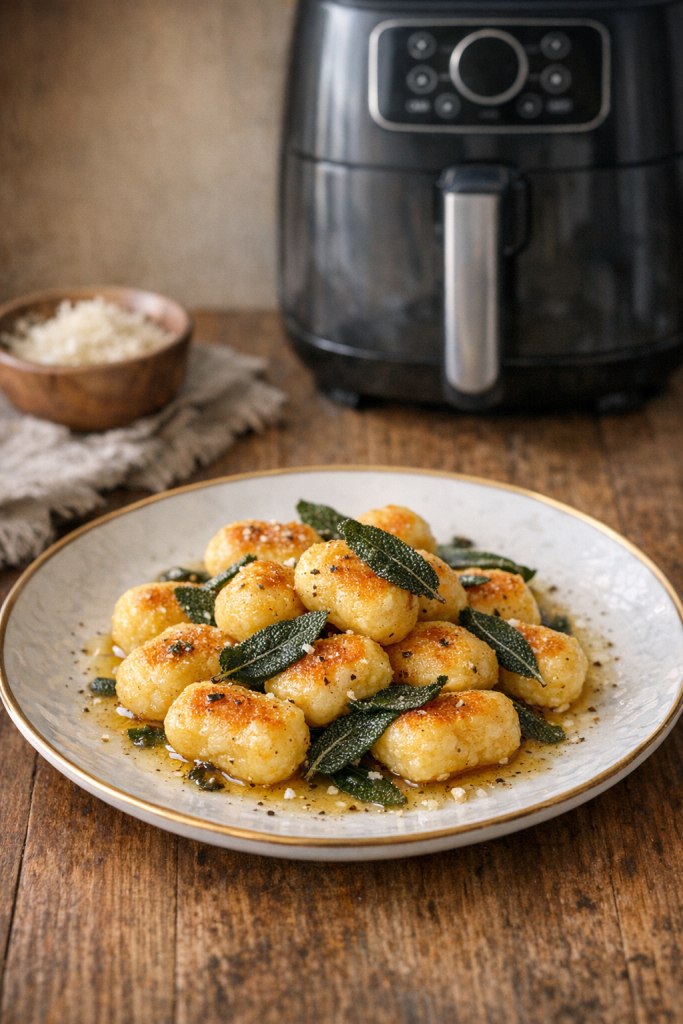 Air Fryer Ricotta Gnocchi Bites with Sage Butter