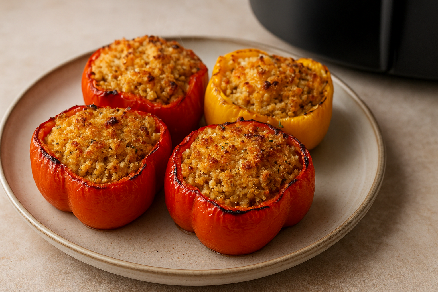 Air Fryer Crispy Quinoa Stuffed Peppers Recipe