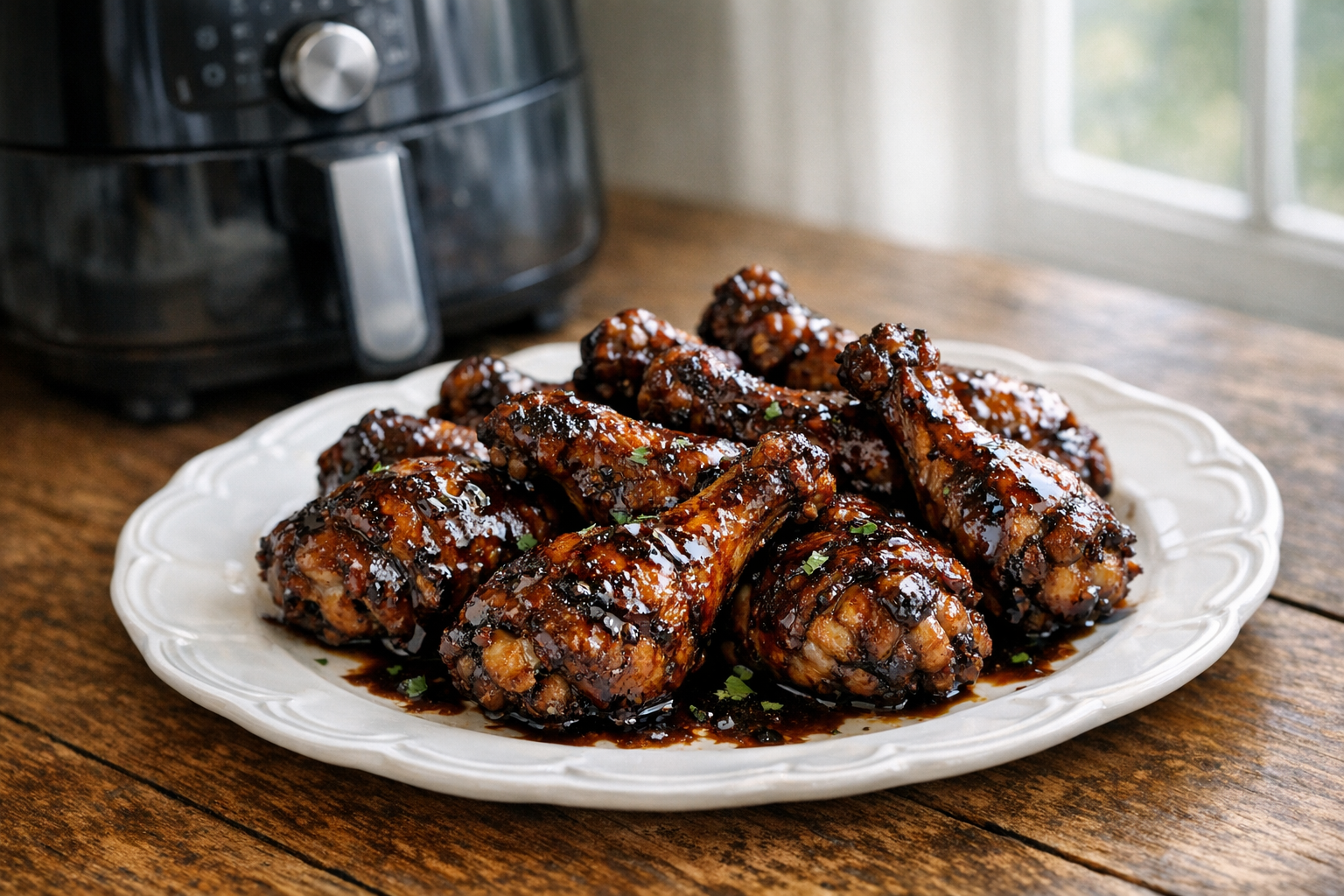 Air Fryer Balsamic Glazed Chicken Drumettes