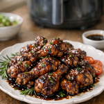 Air Fryer Balsamic Glazed Chicken Drumettes