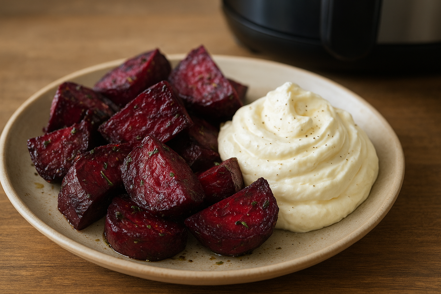 Air Fryer Herb Roasted Beets with Whipped Feta