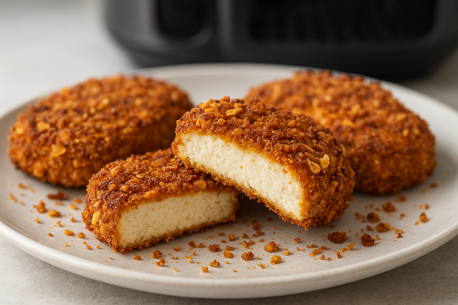 Air Fryer Tofu Cutlets with Almond Crust