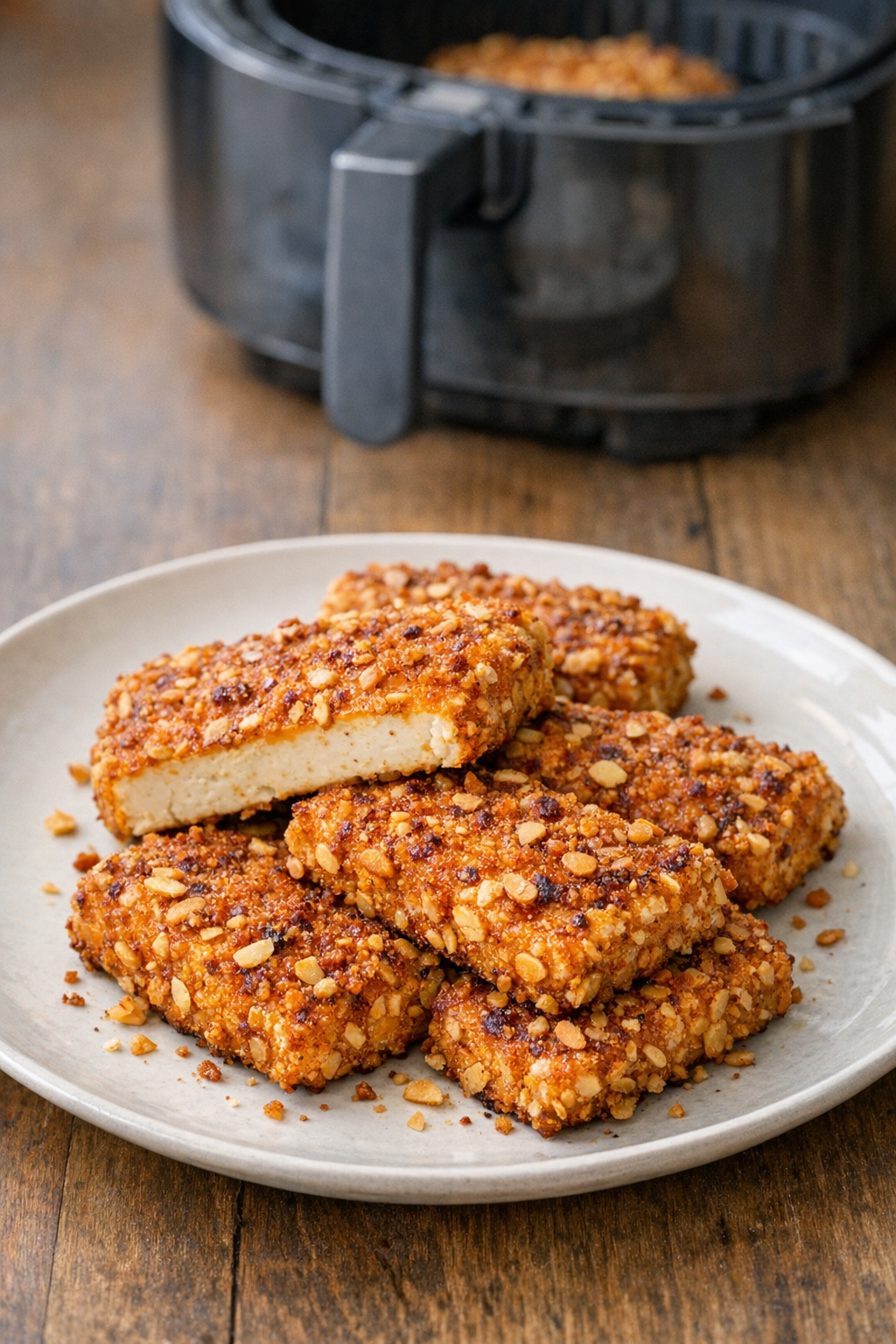Air Fryer Tofu Cutlets with Almond Crust