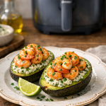 Air Fryer Shrimp Stuffed Avocados with Creamy Herb Filling
