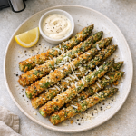 Air Fryer Asparagus Fries with Parmesan and Cracked Pepper