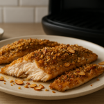 Air Fryer Trout Fillets with Brown Butter Almond Crumble