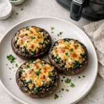 Air Fryer Mushroom and Spinach Stuffed Portobello Caps