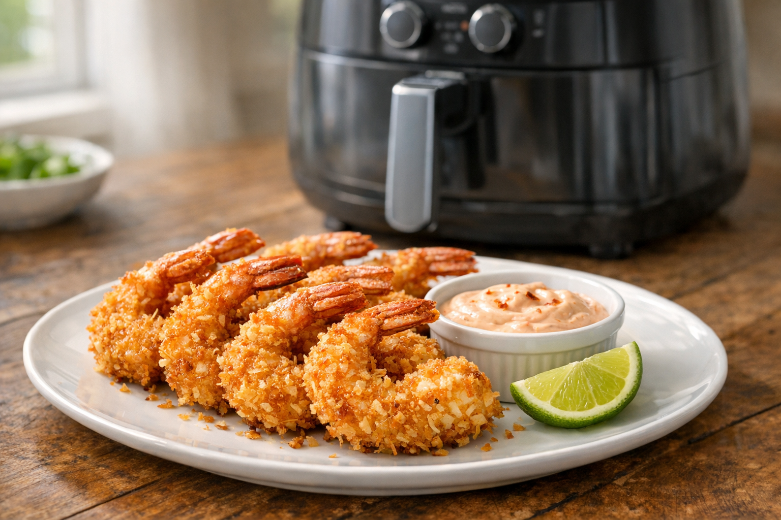 Air Fryer Coconut Shrimp with Creamy Chili Dip