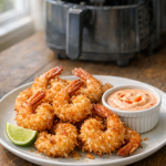 Air Fryer Coconut Crusted Shrimp with Creamy Chili Dip