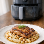 One-Basket Air Fryer Pork Chops with Fennel and White Beans