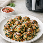 Easy Air Fryer Turkey Meatballs with Spinach and Ricotta