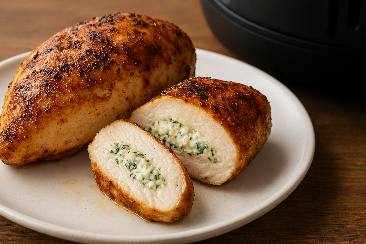 Stuffed Air Fryer Chicken Breast (Herbs + Cream Cheese)
