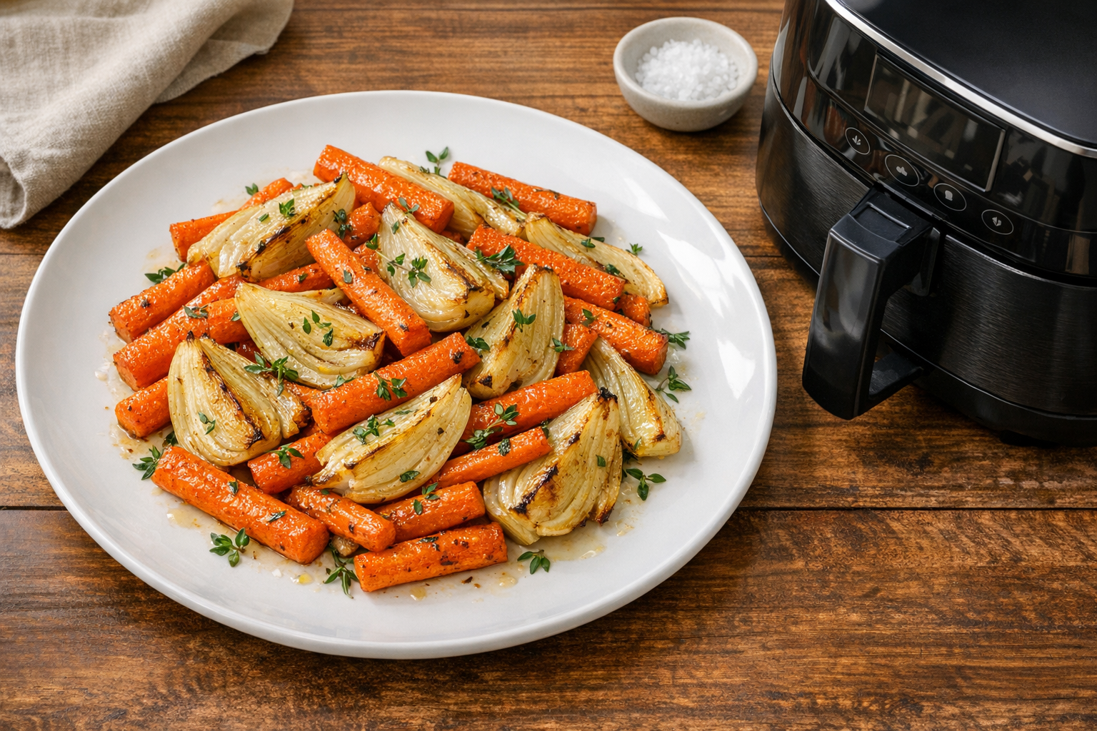 Air Fryer Roasted Carrots and Fennel with Thyme