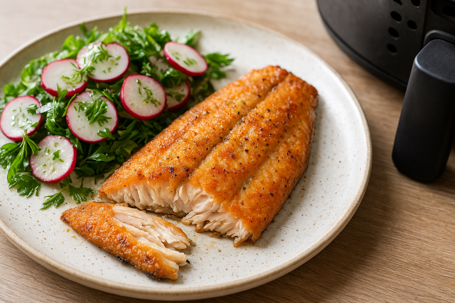 Easy Air Fryer Trout Fillets with Radish Herb Salad