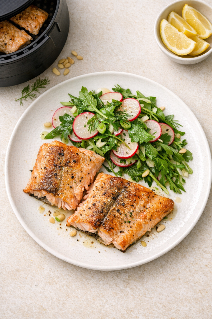 Easy Air Fryer Trout Fillets with Radish and Herb Salad
