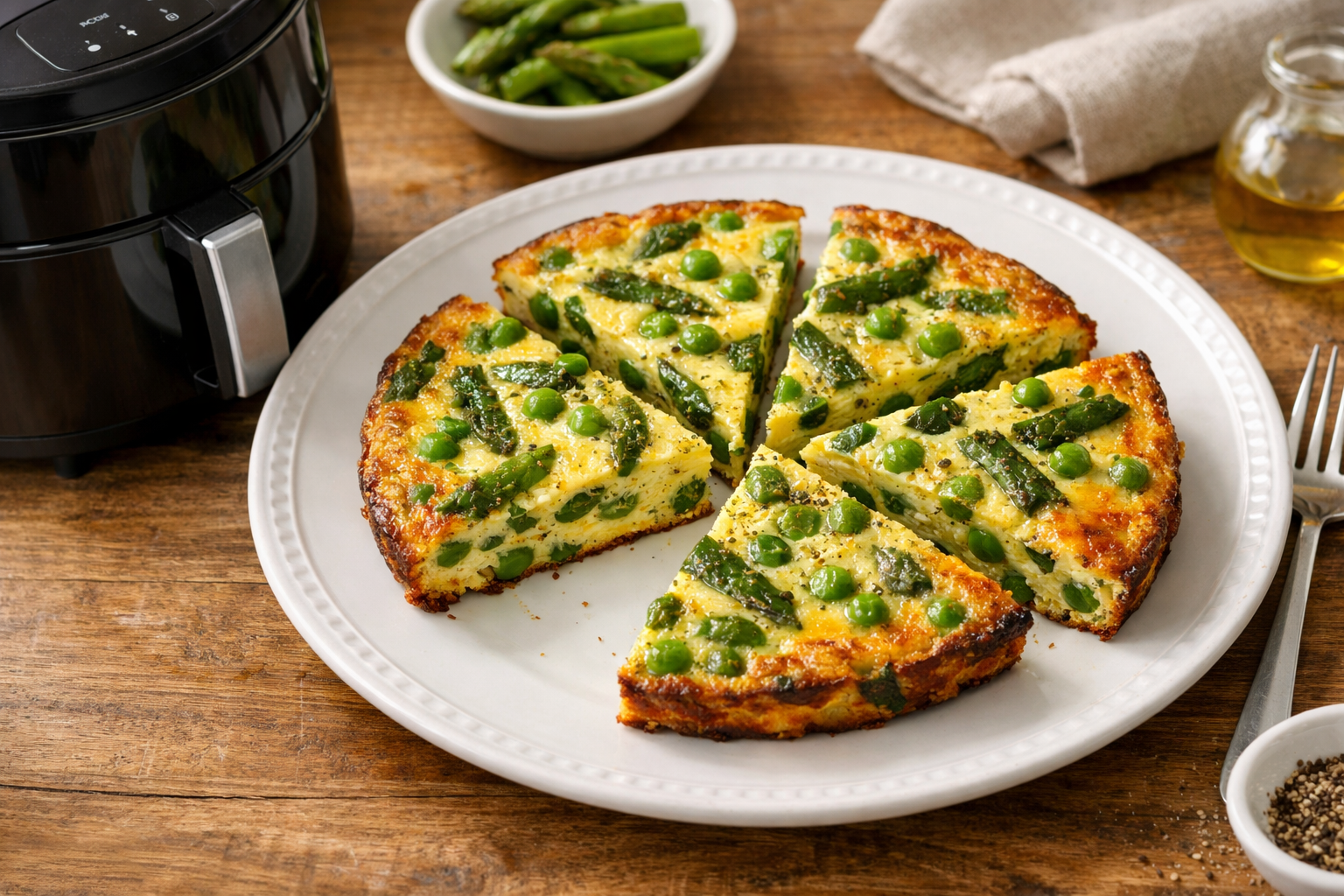 Air Fryer Spring Vegetable Frittata (Asparagus & Peas)