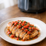 Easy Air Fryer Chicken Breast with Tomato Basil Skillet