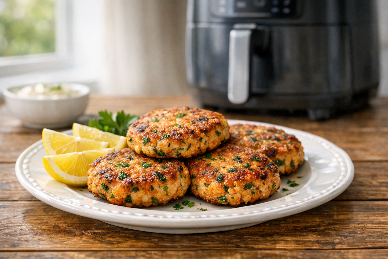 Easy Air Fryer Salmon Patties with Fresh Herbs