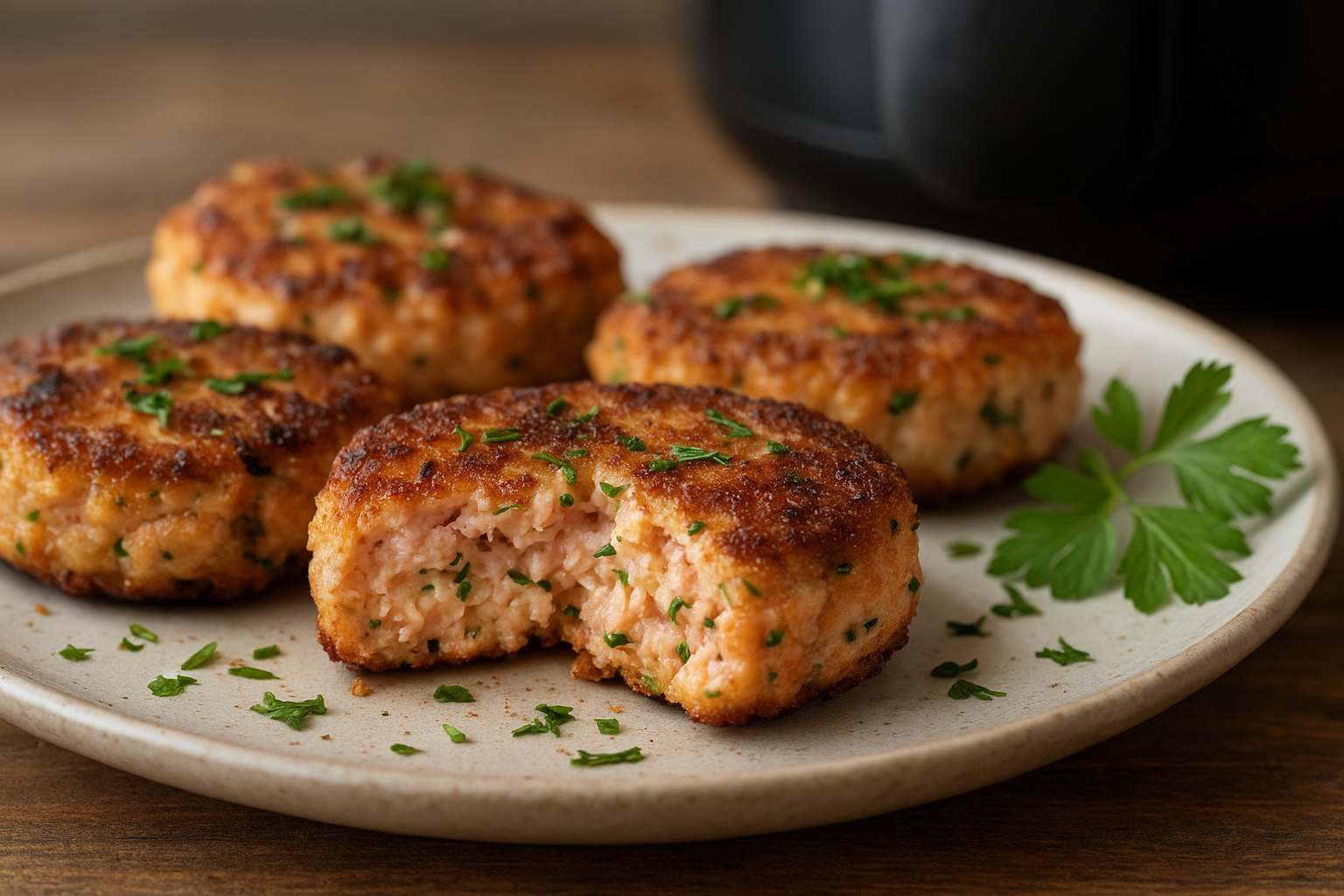 Easy Air Fryer Salmon Patties with Fresh Herbs